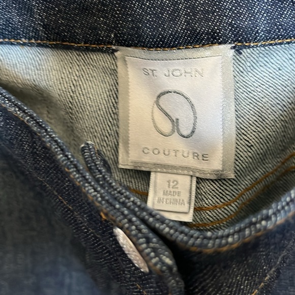 St. John Cuture Size 12 Demin Flare Embellished Jeans - Picture 3 of 6